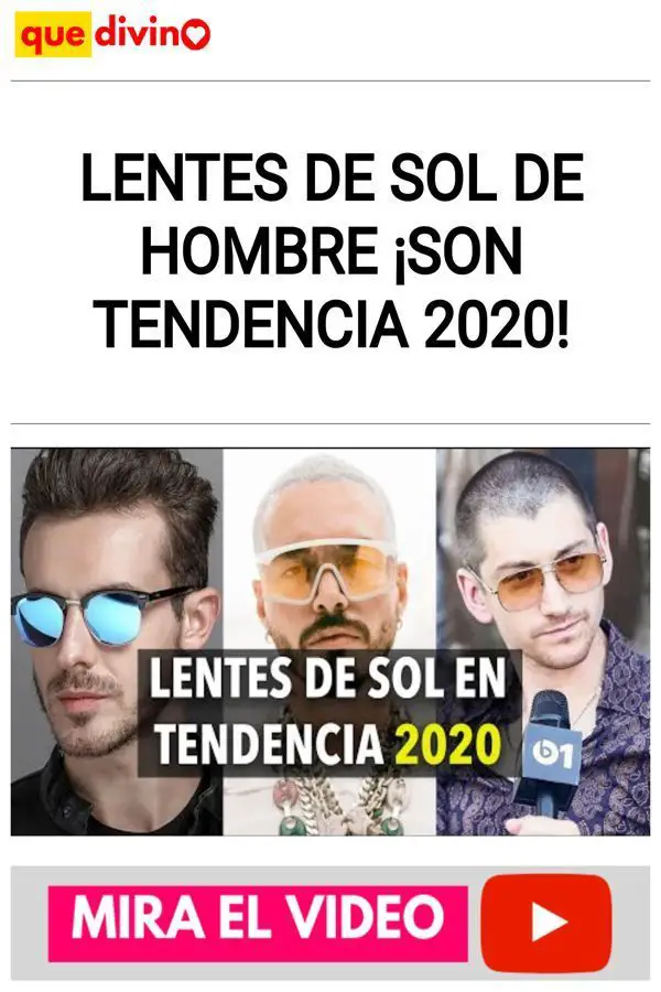 LENTES de sol de HOMBRE ¡SON TENDENCIA 2020!